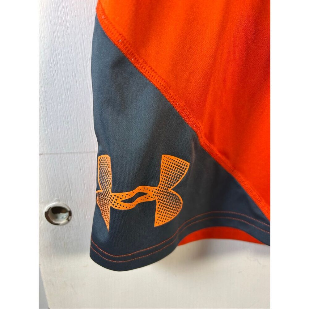 Under Armour UA orange/gray shorts large Youth BAsketball Gym‎ Shorts - Picture 4 of 6